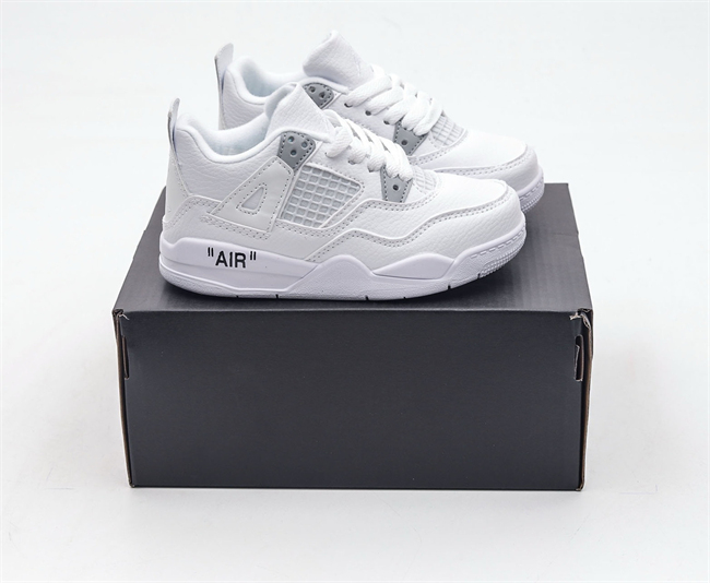 Youth Running weapon Super Quality Air Jordan 4 White Shoes 036